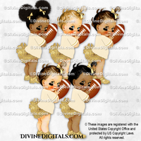 Football Player Gold Ivory Jersey Cleats Ball Baby Girl