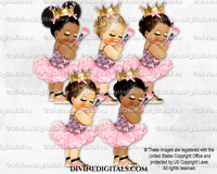 Lashes Ballerina Pink Black Tutu Gold Crown Sneakers Makeup Brush Baby Girl