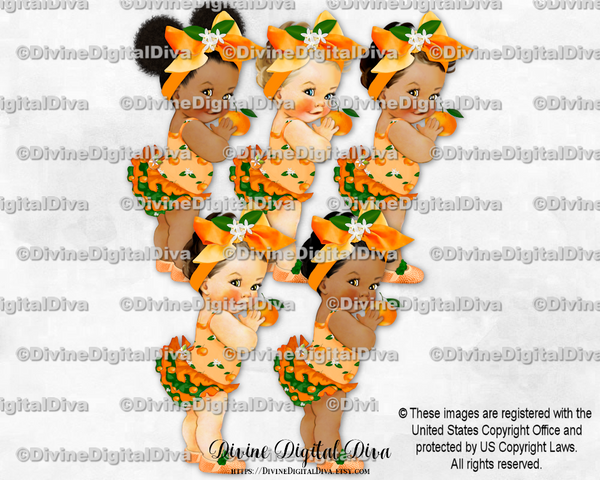 Little Cutie Orange Blossom Big Bow Baby Girl