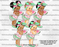 Watermelon Fruit Theme Light Pink & Green Big Bow Baby Girl