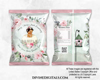 Garden Roses Pumpkin Pink Green Printable Chip Bag Baby Girl MEDIUM