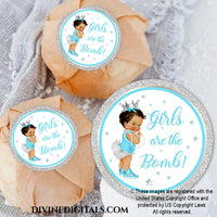 Girls are the Bomb! Bath Bomb Labels 3" Circles Printable Water Bottle Labels Baby Girl MEDIUM