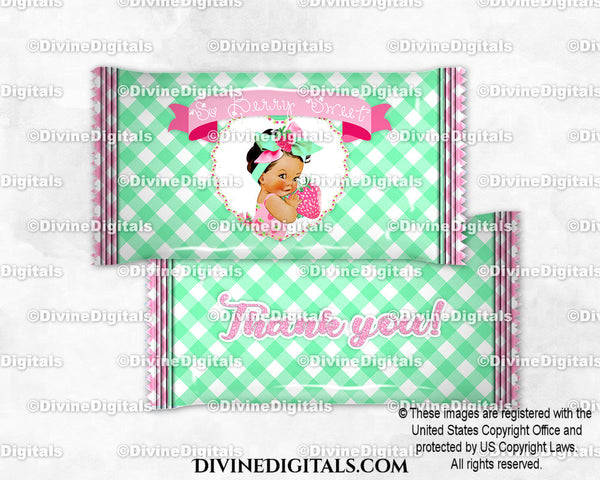 Krispy Treat Wrapper So Berry Sweet Strawberry Light Pink Mint Green Baby Girl MEDIUM