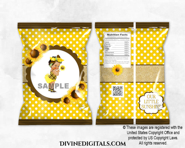Sunflower Chip Bag Yellow Brown Dot Baby Girl MEDIUM