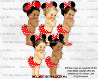 Princess Mouse Ears Red White Dot Pearls Baby Girl
