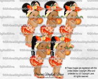Little Peach Fruit Theme & Yellow Big Bow Baby Girl Babies of Color