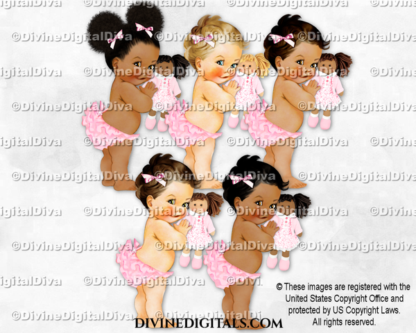 Ragdoll Blush Pink Barefoot Doll Baby Girl