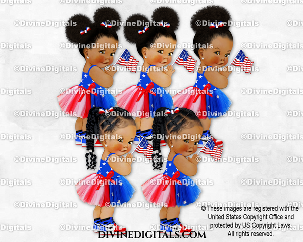 Red White & Blue Tutu Sneakers Flag 4th of July Labor Memorial Day Patriotic Baby Girl Babies of Color