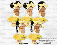 Sunflower Yellow Dress Big Bow Baby Girl Babies of Color