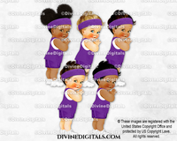 Ruffle Pants Shorts Sport Shirt Sweatband Purple Baby Girl