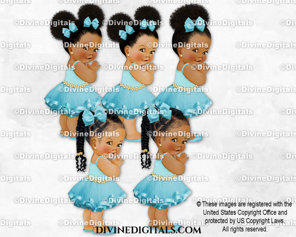 Turquoise Tutu Gold Diamond Belt Baby Girl Babies of Color
