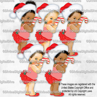 Princess Ruffle Pants Christmas Santa Hat Candy Cane Red Baby Girl