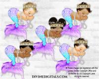 Sleeping Mermaid Pink Purple Turquoise Pearls Crown Baby Girl