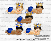 Sleeping Prince Royal Blue Gold Crown Baby Boy
