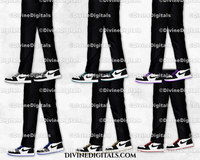 Sneaker Ball Men's Legs Trousers Fashion Party Clipart Digital Download