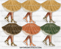 Sneaker Ball Legs Dress Tutu Fashion Party Gold Burnt Orange Olive Brown DARK Tone Clipart Digital Download