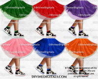 Sneaker Ball Legs Dress Tutu Fashion Party Set 2 DARK Tone Clipart Digital Download