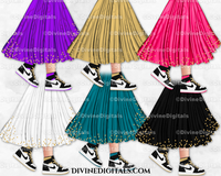 Sneaker Ball Legs Dress Gown Fashion Party LIGHT Tone Clipart Digital Download
