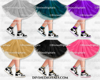Sneaker Ball Legs Dress Tutu Fashion Party LIGHT Tone Clipart Digital Download