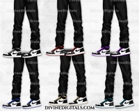Sneaker Ball Men's Legs Slouchy Pants Fashion Party Clipart Digital Download