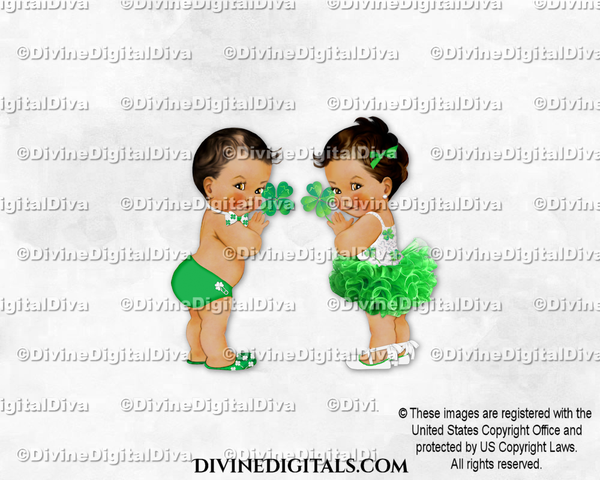 St. Patrick's Day Green Shamrock Baby Boy Girl MEDIUM BRUNETTE